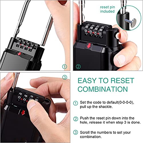 Yczdg Key Safe Box Keys Storage Combination Lock Box Key Storage Lock Box 4-Digit Combination Lock Waterproof Indoor/Outdoor #TOP6