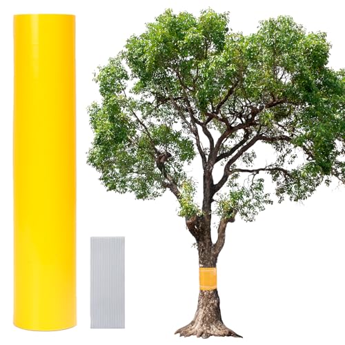 Preisvergleich Produktbild HONMOK Leimringe für Obstbäume selbstklebend, 25cm*10m Leimring bäume gegen Schädling, AmeisenLeimring, Leimfalle Baumleimring, Baumschutz Insektenfallen mit Kabelbinder für Apfelbaum Kirschbaum