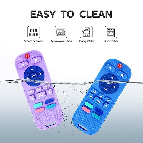 Image of Hooku 2 Pack Silicone Teethers for Babies 6-12 Months, Sensory Teething Toys for Newborns to Toddlers, Infant Girl Boy Gifts