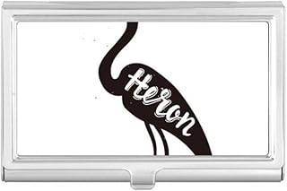 Grey Heron Black and White Animal Business Card Holder Case Pocket Box Wallet