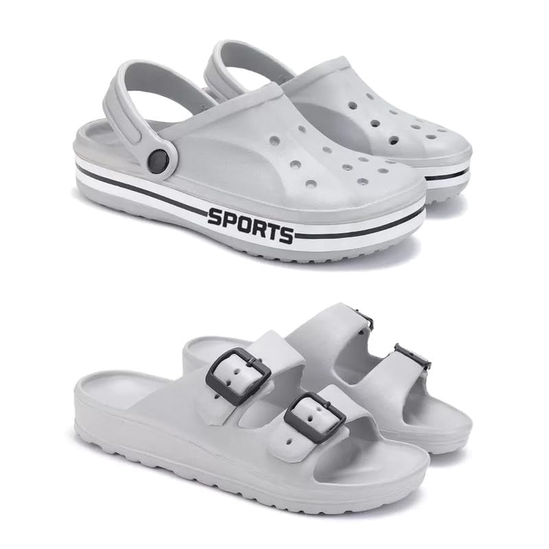 Lightweight Classic Clogs | Sandals |Slider Adjustable Back Strap for Men-Combo-COMBO(2)-3067-3114-10 -P2-image-49