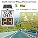 Solar Powered Radar Speed Limit Sign with Remote Control, LED Radar Feedback Sign, Digital Rader Speed Detector Signs, Traffic Feedback Warning Board Speed Display, 24