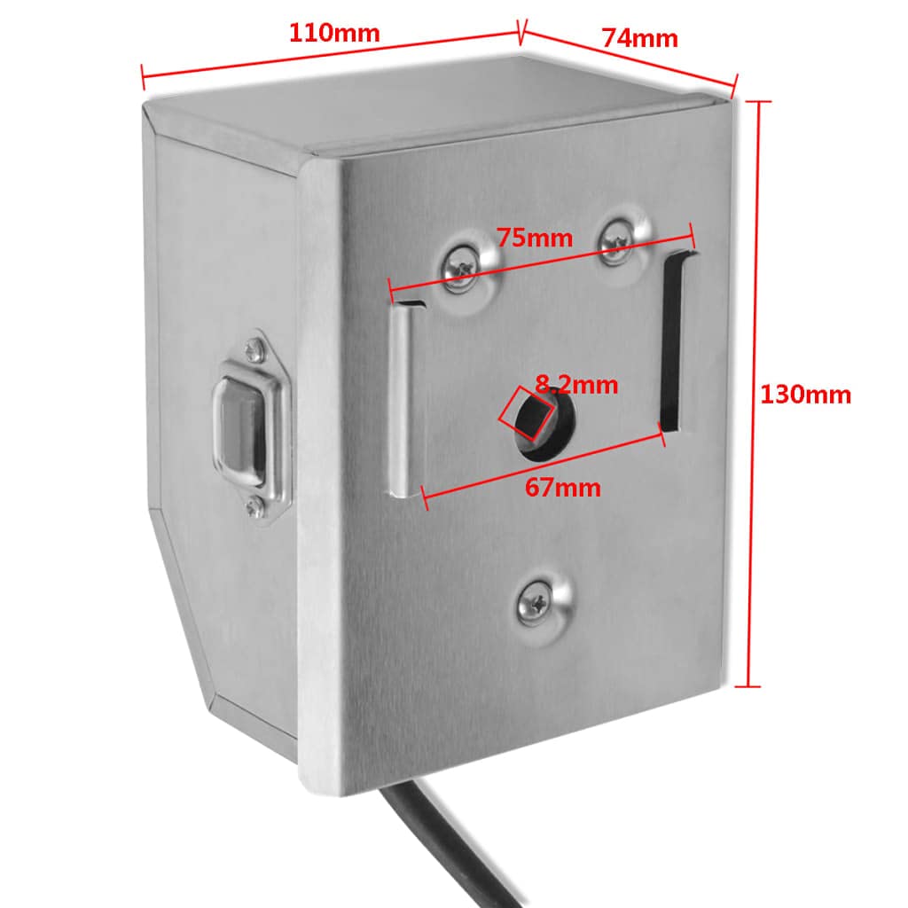 Silnik do rożna do grilla ze stali nierdzewnej, 4 W, do rożna, 8 x 8 mm, kwadratowa końcówka 220 do 240 V, 1,2 m, kabel zasilający do grilla, akcesoria do grilla na świeżym powietrzu