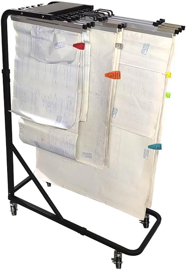 Engineering Drawing Racks for B0/B1/B2 Sizes with Blueprint Hangers TAE03B (6PCS B0 Clip) Mobile Stand Included