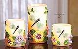 Dragonfly Flickering Flameless Candles - Set of 3