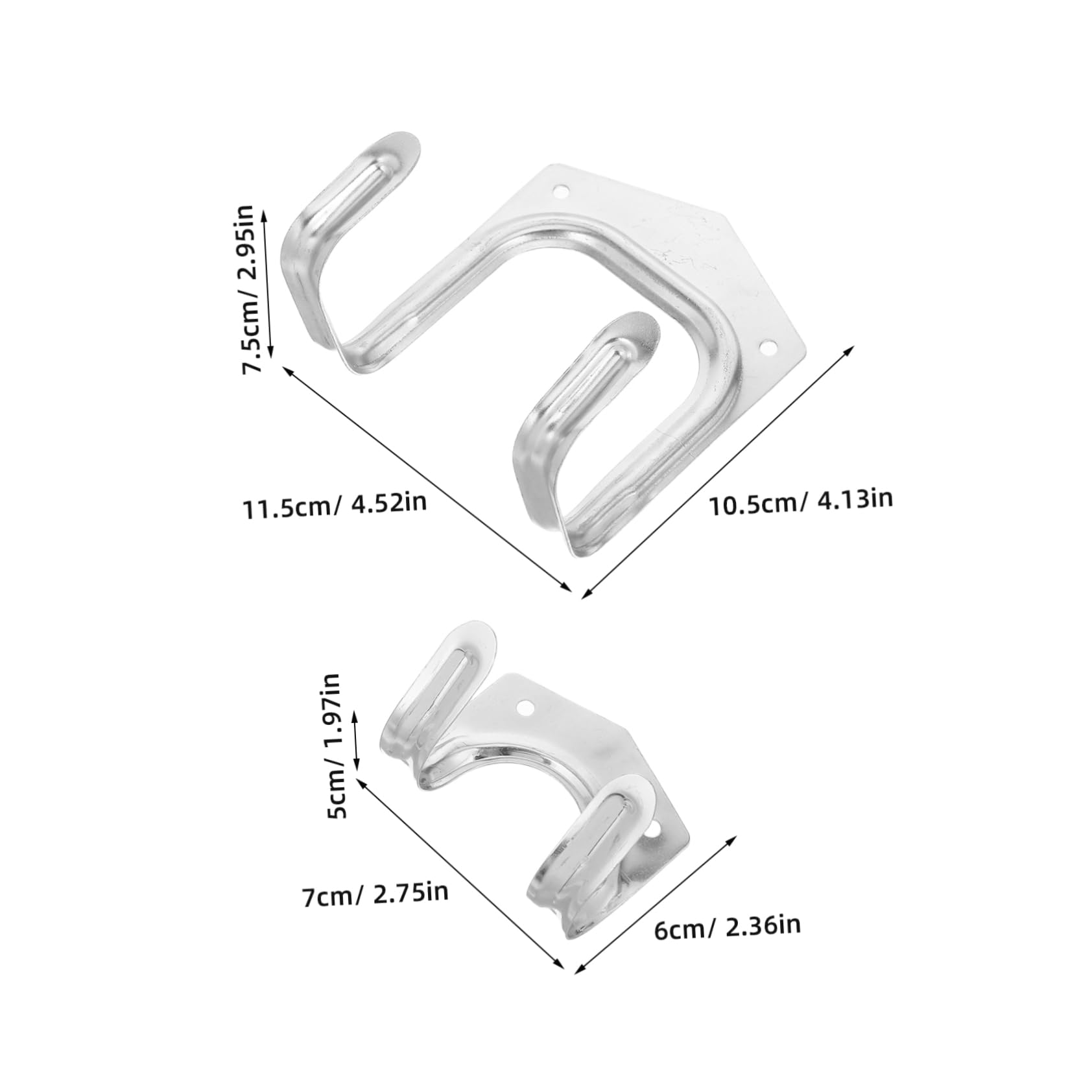 Sosoport 4 Pcs Heavy Duty Garage Wall Hooks Double Tool Hangers for Ladders Garden Tools Utility Equipment Easy Install for Sheds Workspaces