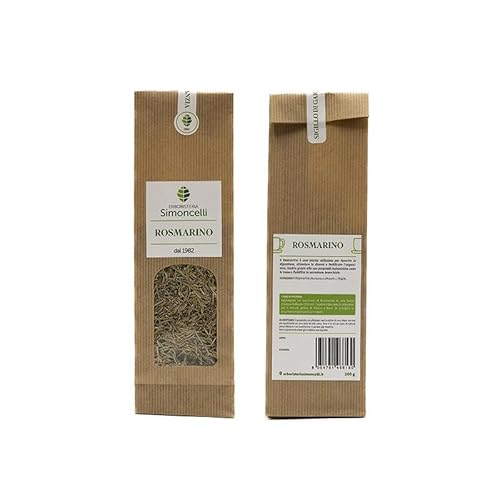 Tisana Rosmarino 200 grammi - Erboristeria Simoncelli - Infuso Naturale con Foglie di Rosmarino per Favorire la Digestione e Lenire la Tosse