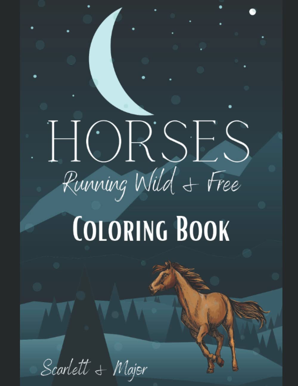 Horses Running Wild & Free Coloring Book: A Fun Collection of Unique Horse Designed Scenes for Kids to Color Draw