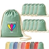 Regalix Shop - Mochilas Personalizadas con Cordones - Pack de 10 uds. 9 Colores - Añade Nombre o Logo. para Colegio, guardería, excursiones, Gimnasio, peñas y Regalos de Empresa. (10, Verde)