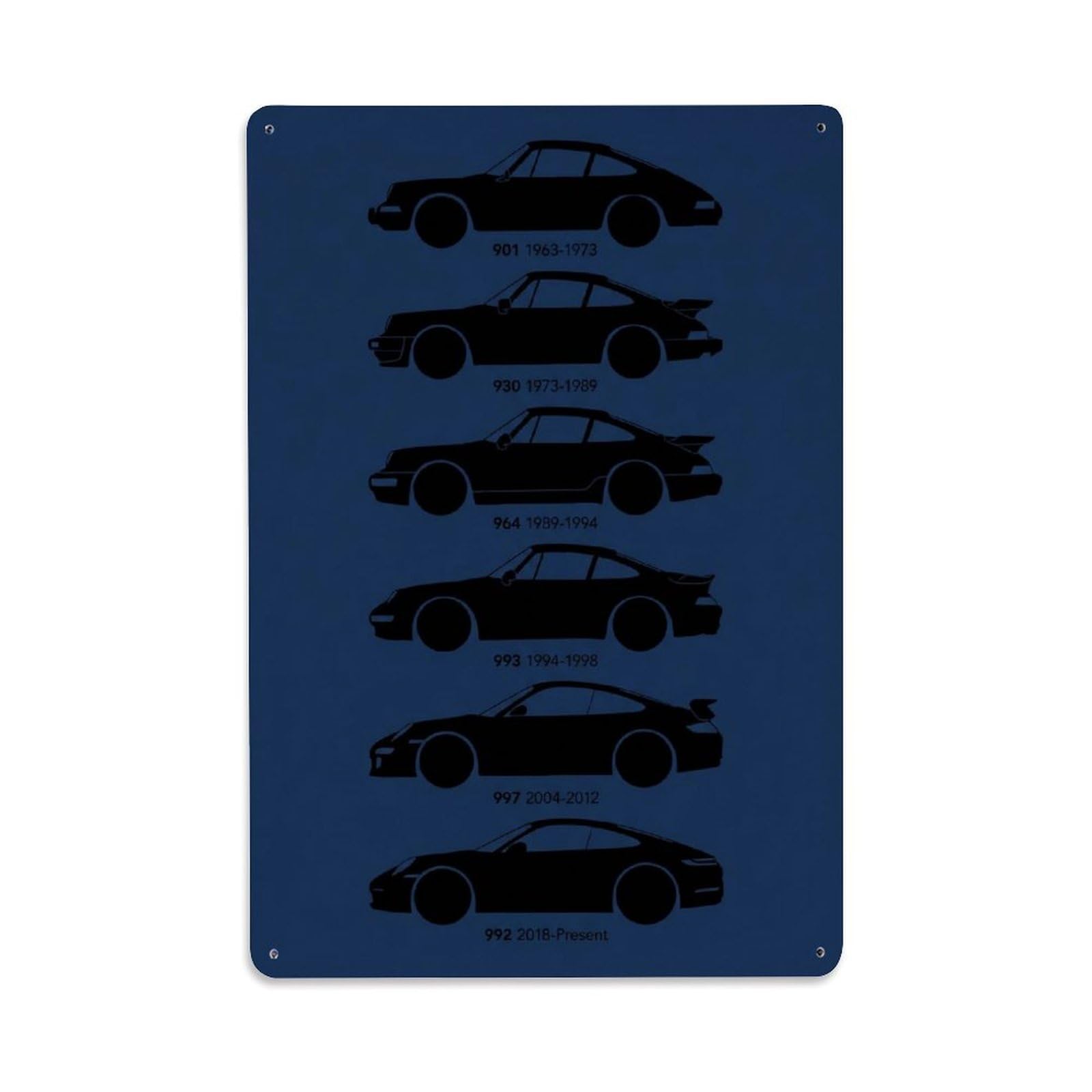 911 Carrera Turbo 930 964 993 992 Racing Supercar Performance Metal Tin Sign Plaque Wall Decor for Cafe, Man Cave, Club Bar, Office, Home Garden Round Metal Poster 8x12Inch