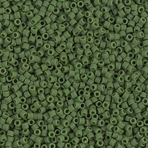 Miyuki Delica Seed Beads 11/0 OPAQUE MATTE AVOCADO GREEN 915309