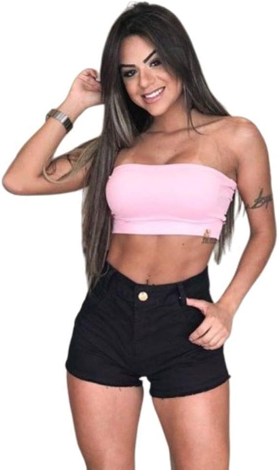 short preto cintura alta