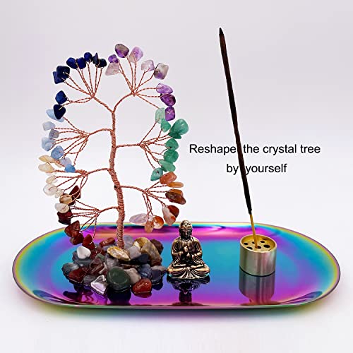 Yieneng BUDDHA001 Incense Stick Holder With Buddha Statue, Healing Crystal Tree And Stainless Steel Ash Tray thumb #2