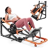 ANCHEER Hip Thrust Machine, 800LBS Glute Bridge Machines with Weight Holder, Band Peg, Adjustable Footboard, Heavy Duty Plate-Loaded Glute Machine Home Gym for Women Men