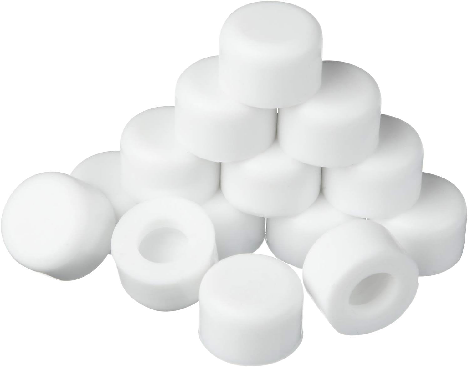 Rubber Door Bumper Tips White Door Stop Caps Door Stopper Bumpers for Wall and Floor Protection, Universal Size (50 Pieces)