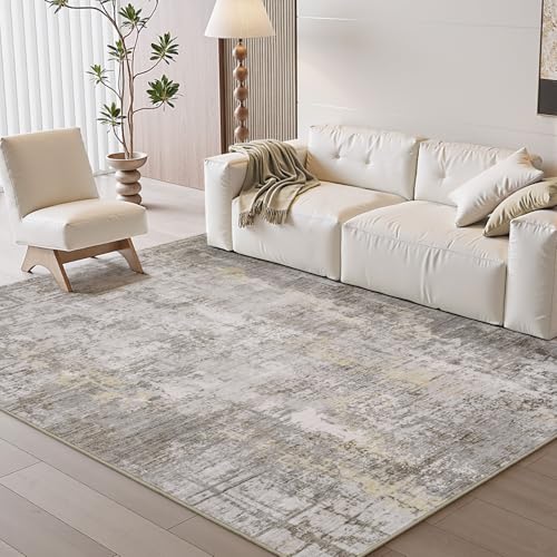 AMOAMI 4x6 Area Rug - Non-Slip, Machine Washable, Beige