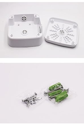 5 Security Camera Base Junction Box, Universal Electrical Box for CCTV Surveillance Cameras, Plastic Waterproof Junction Box Mount Bracket (5 Square Mount Junction Box)
