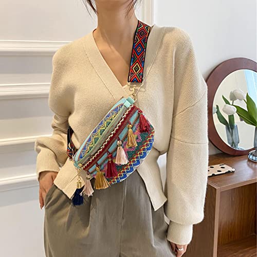 Sac banane boho - Style rétro ethnique bohème - Sac à bandoulière - Mode femme - Style ethnique - Poche poitrine – vue 5