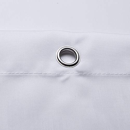 72 X 84 Washable Shower Curtain Liner Bathroom Water Repellent Fabric Cloth Polyester (Best Hotel Quality Friendly) With Curved Plastic Hooks Set - Extra Long, Pure White #TOP3