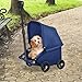 MYCENSE Foldable Dog Stroller Pet Stroller with 4 Wheels Portable Travel Carrier Cat Seat for Shipping Outdoor Playing Cat, Dark Blue