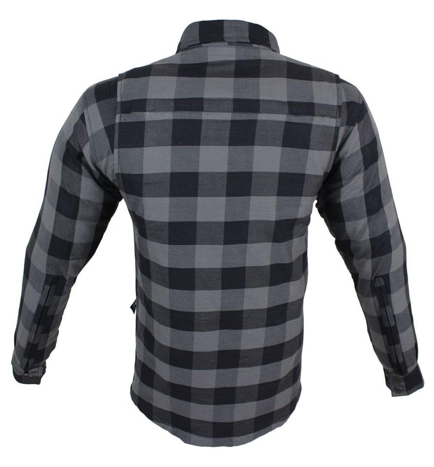 Motorradhemden Biker Hemdjacke Wasserdicht & Winddicht Motorrad Kariertes Hemd mit Protektoren Jacke Flanell Lumber Aramid