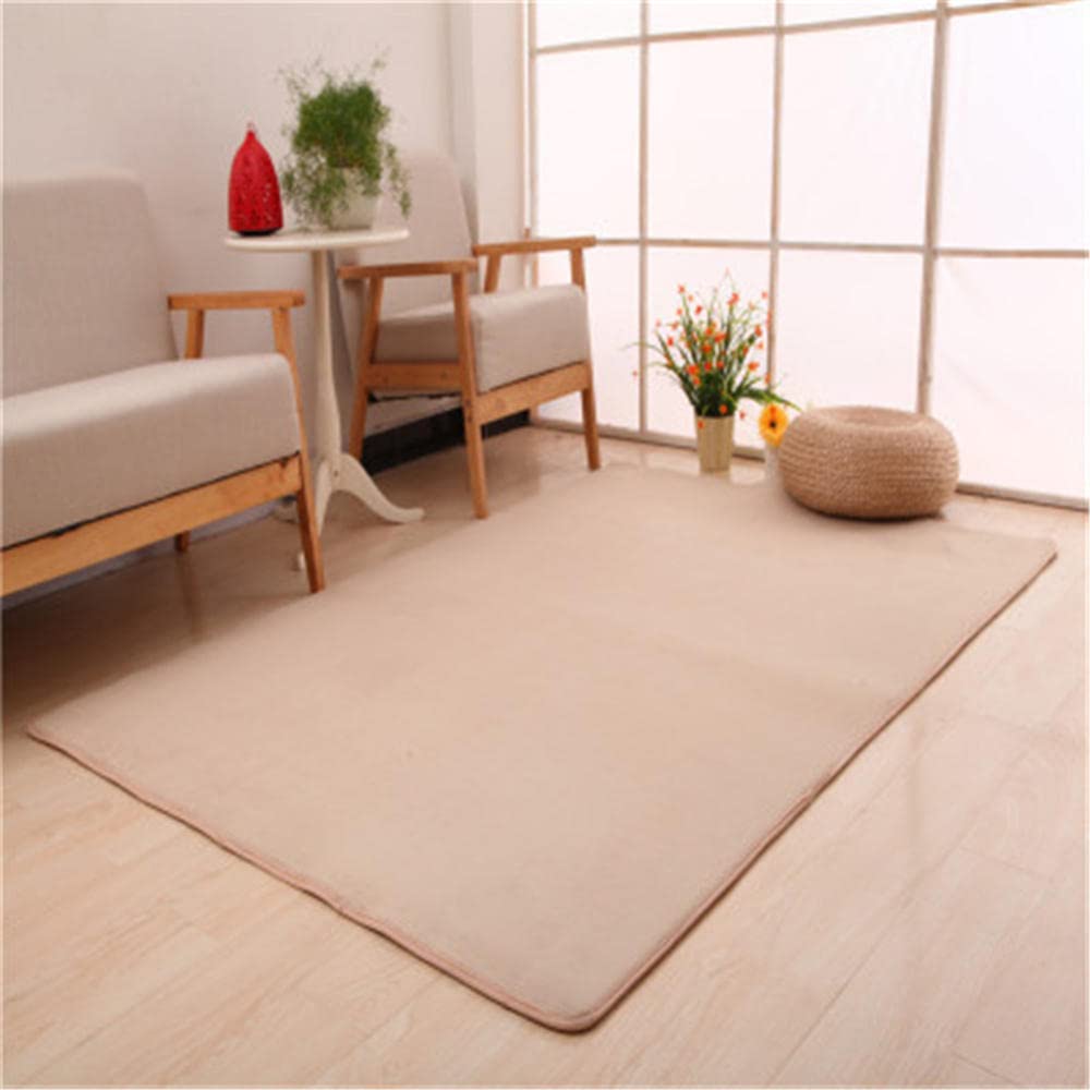 Tapis beige corail velours DASHADAO grand format pour salon
