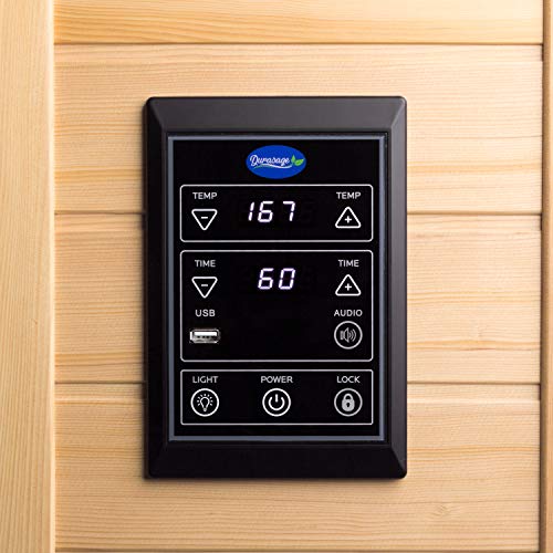 Durasage 2-Person Carbon Infrared Sauna - Canadian Hemlock Wooden Sauna - 1700 Watts - Premium Stereo Sound - Thumbnail 4