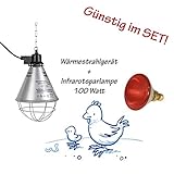 sparlampen e14 11w  Infrarot-Wärmestrahlgerät Alu mit 5m Kabel + Infrarot-Sparlampe 100 W, rot
