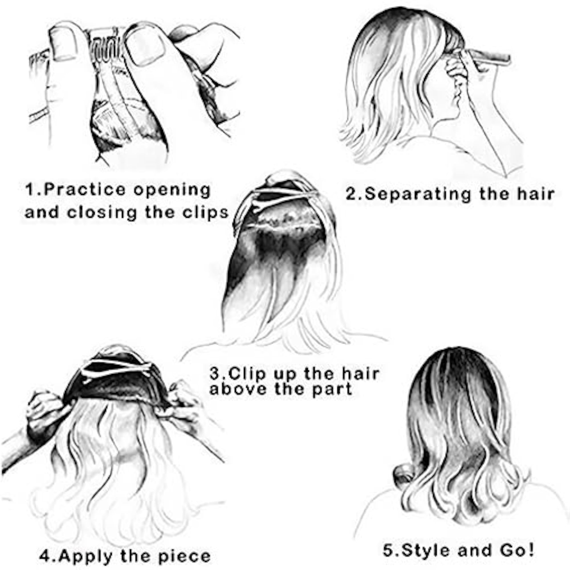 Long 5 Clip Based Curly Hair Extension For Women
