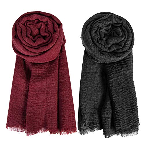 Chalier 4 PCS Hijab Scarfs for Women Soft Scarf Shawl Lightweight Long Wraps for All Season,StyleB-4 Pack - Thumbnail 5
