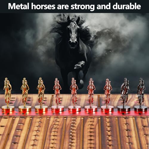 Juego de mesa Horse Racing con caballos de metal miniatura 3