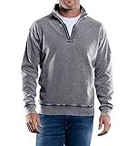 sommerlicher Look engbers Herren Sweatshirt mit modischer Waffelstruktur, 29207, Grau in Größe L