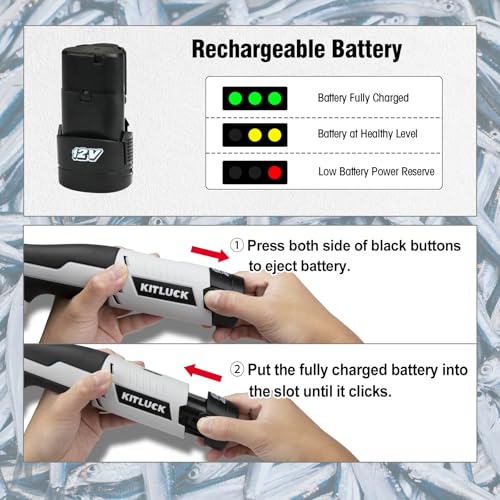 image for KITLUCK Cordless Electric Fillet Knife - 12V Cordless Fishing Knife wi