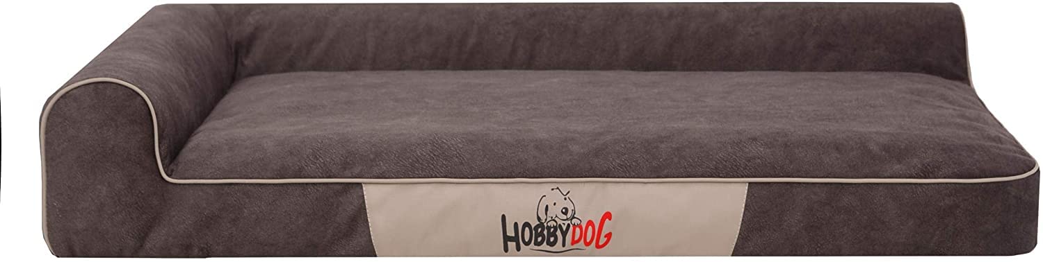 Hundebett - Hundekorb für kleine mittelgroße & große Hunde - Hundekissen - Hundesofa - Bezug abnehmbar und waschbar - Best - Größe: 115 x 80 x 18 cm [Größe: L] - Braun