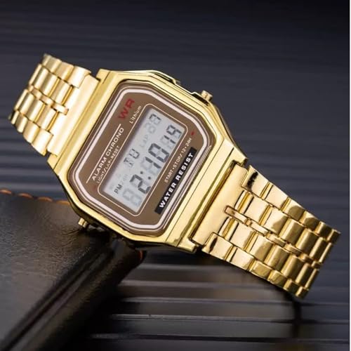 Image of Acnos Brand Digital 4 Colours Vintage Square Dial Unisex WR70ist Watch for Men Women Pack of 1 (WR70)