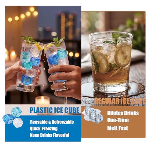 Cubos de hielo reutilizables 360 unidades azul miniatura 3