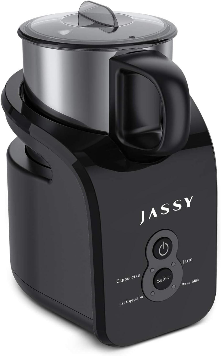 Milk Frother,4 IN 1 Detachable Electric Milk Steamer Stainless Steel,10.1oz/300ml Automatic Hot/Cold Foam Maker & Milk Warmer with 4 Modes for Latte/Cappuccino/Macchiato/Hot Chocolate Milk