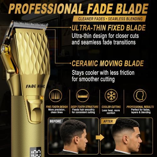 FADEKING Professional Hair Clippers for Men, Cordless Clipper & Trimmer Kit Alternate view