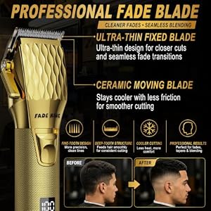 FADEKING Professional Hair Clippers for Men, Cordless Clipper & Trimmer Kit — photo 2 of 6