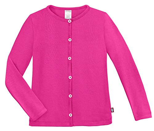 City Threads Girls Cardigan Top Button Down Sweater Layering School Play for Sensitive Skin SPD Sensory Friendly, Hot Pink, 6