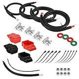 Ulreon Battery Cable kit for Ford Superduty F250 F350 F450 Truck 2003-2007 6.0L Powerstroke Diesel 2/0 Wire with 90 Degree Bend at Starter Heavy-Duty Corrosion-Resistant Replacement 4437-90