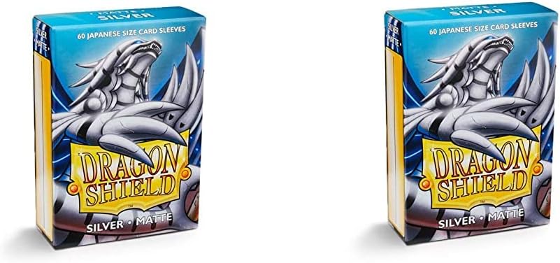 2 Packs Dragon Shield Matte Mini Japanese Silver 60 ct Card Sleeves Value Bundle! …