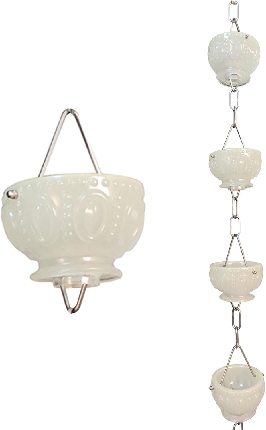 Rain Chains,Rain Catcher Chain, Rain Chain, Rain Catcher Garden Ornament, Rain Catcher Chain Downspout/Gutter, Patio Porch Decor,B-36m/104ft