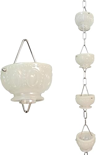 EliteBloom Rain Chains,Rain Catcher Chain, Rain Chain, Rain Catcher Garden Ornament, Rain Catcher Chain DownspoutGutter, Patio Porch Decor,B-26m85ft
