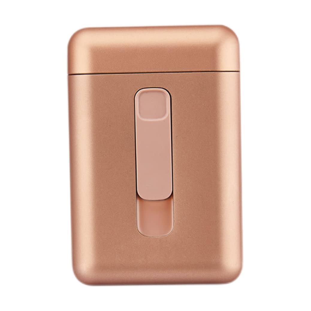 Pitillera con encendedor recargable portátil sin llama y resistente al viento USB 8