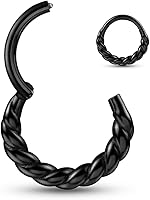 Vista 1 de Septum rings hoops,1PCS 16G8mm Ring Multi-Cones Surgical Stainless Steel Nose Ring Hoop Jewelry Clicker Cartilage Earring Hinged Segment Daith