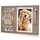 Dog Memorial Picture Frame with Pet Urns for Dogs Ashes, Pet Condolences Photo Frame with Paw Print, Passing Away Gifts for Pet Loss Remembrance, Touching Sympathy Gift for Loss of Dog (Brown4)