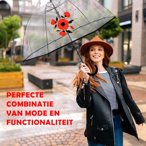Sombrilla de cúpula floral que mejora la visibilidad bajo la lluvia set de 4 paraguas de 86 cm 7