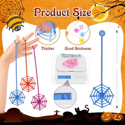 24 Pcs Sticky Spider Web Hands,Halloween Party Favors,Goodie Bag Fillers | Halloween Toys Bulk 24 Sticky Spider Web Hands, Halloween Favors for Kids, Goodie Bag Stuffers, Prizes & Halloween Gifts - image 3