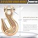 9TH SHOP 3/8 Chain Hook, Chain Hooks 3/8 Heavy Duty, 6600Lbs G70 Clevis Grab Hook 3/8 Inch for Trailer Truck Tow Chain Transport -Yellow Chromate Finish (4 Pack)